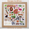 Escape to Africa Hand Embroidery PDF Pattern , PDF Download , StitchDoodles , Embroidery, embroidery hoop, embroidery hoop kit, Embroidery Kit, embroidery kit for adults, embroidery kit fro beginners, embroidery pattern, hand embroidery, hand embroidery fabric, hand embroidery seat frame, modern embroidery kits, nurge embroidery hoop, PDF pattern, Printed Pattern, wildlife embroidery , StitchDoodles , shop.stitchdoodles.com