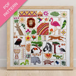 Escape to Africa Hand Embroidery PDF Pattern