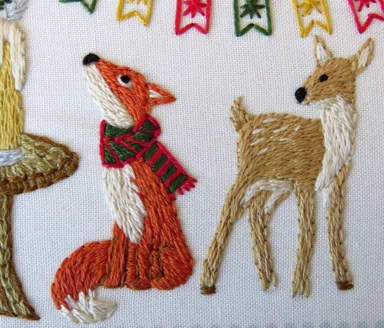 Festive Forest Hand Embroidery Kit , Embroidery Kit , StitchDoodles , bird embroidery, Embroidery, embroidery hoop, embroidery hoop kit, embroidery kits for adults, embroidery kits for beginners, embroidery pattern, forest embroidery, hand embroidery, hand embroidery fabric, hand embroidery kit, hand embroidery seat frame, hand embroidery thread, modern embroidery kits, nurge embroidery hoop, Printed Pattern, unique embroidery kits, wildlife embroidery , StitchDoodles , shop.stitchdoodles.com