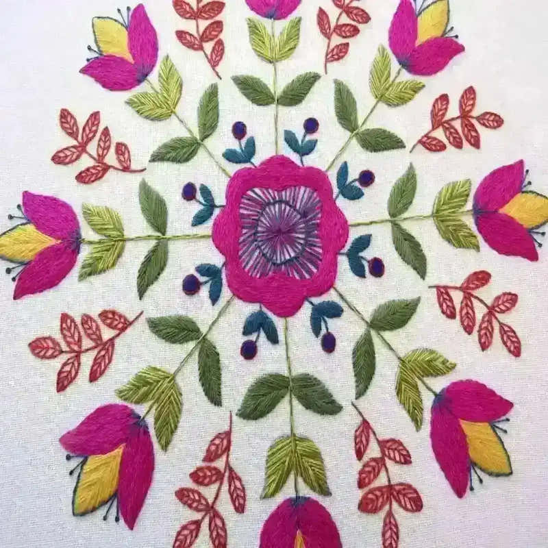 Florally, Floral Hand Embroidery Pattern , PDF Download , StitchDoodles , embroidery hoop kit, embroidery kits for adults, embroidery kits for beginners, flower embroidery, hand embroidery, modern embroidery kits, PDF pattern, unique embroidery kits , StitchDoodles , shop.stitchdoodles.com