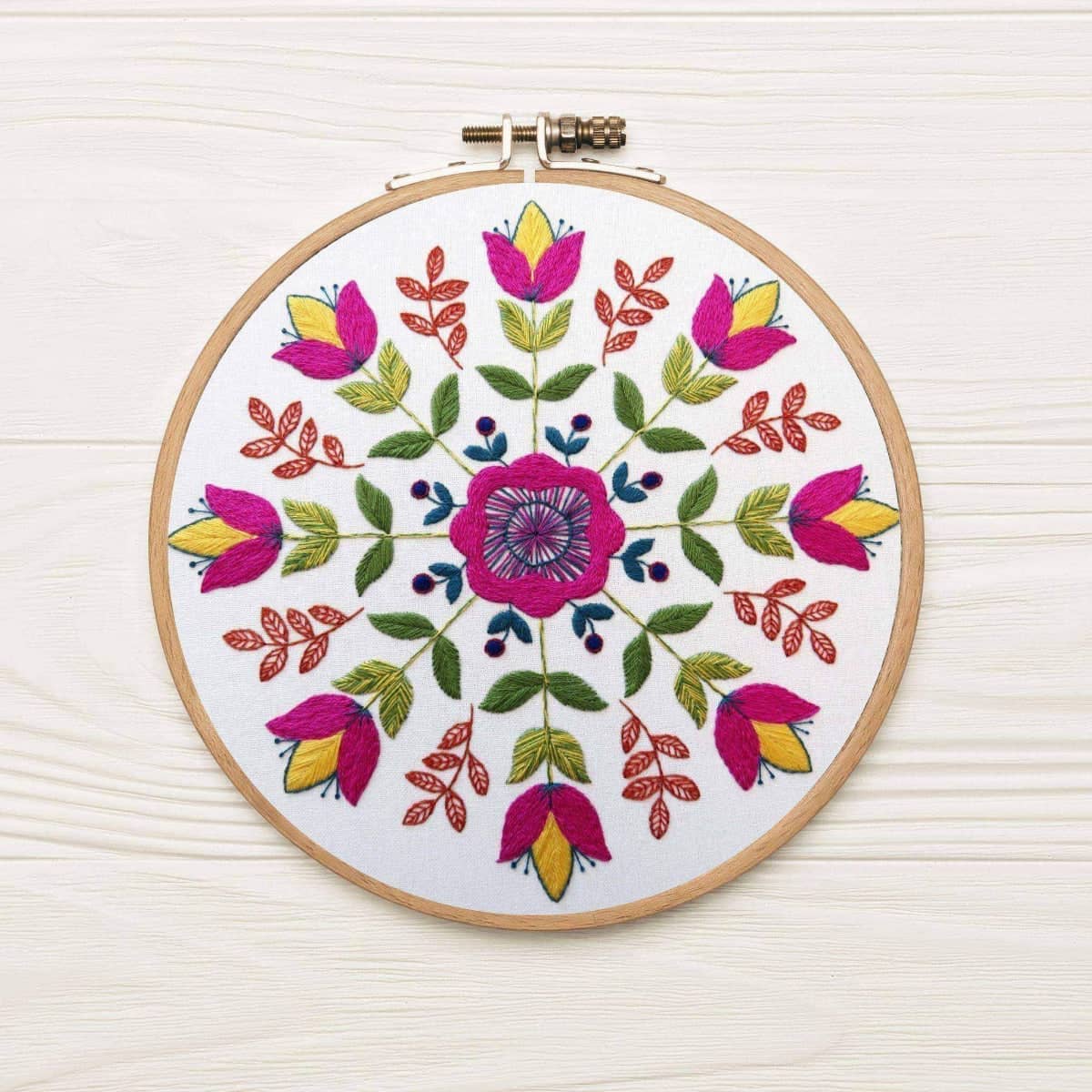 Flowers Hand Embroidery Kit - Stitched Modern