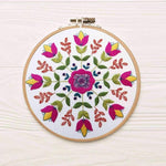 Florally, Pre Printed Embroidery Fabric Panel PLUS PDF Pattern , Pre Printed Fabric Pattern , StitchDoodles , embroidery hoop kit, embroidery kits for adults, embroidery kits for beginners, flower embroidery, hand embroidery, hand embroidery fabric, hand embroidery kit, modern embroidery kits, PDF pattern, unique embroidery kits , StitchDoodles , shop.stitchdoodles.com