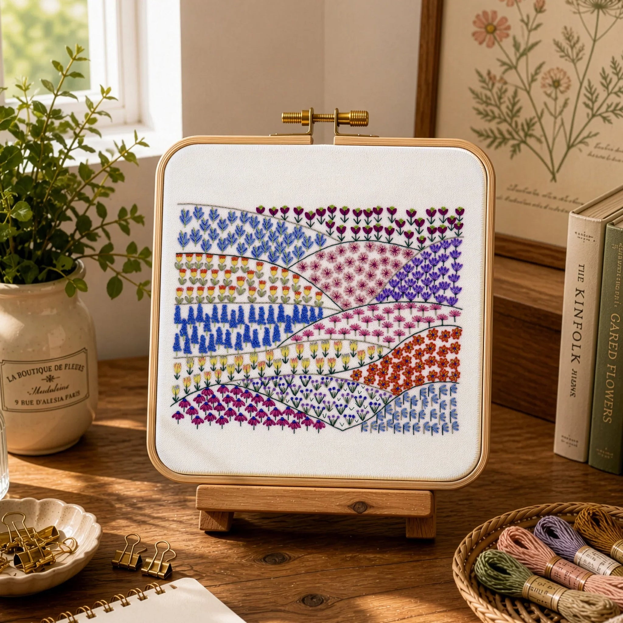 This beautiful meadow is designed for a wonderful mindfulness year long stitching project.&nbsp;There are 12 different areas to stitch and the whole design has 365 flowers - thats one to stitch for every day of the year!&nbsp;