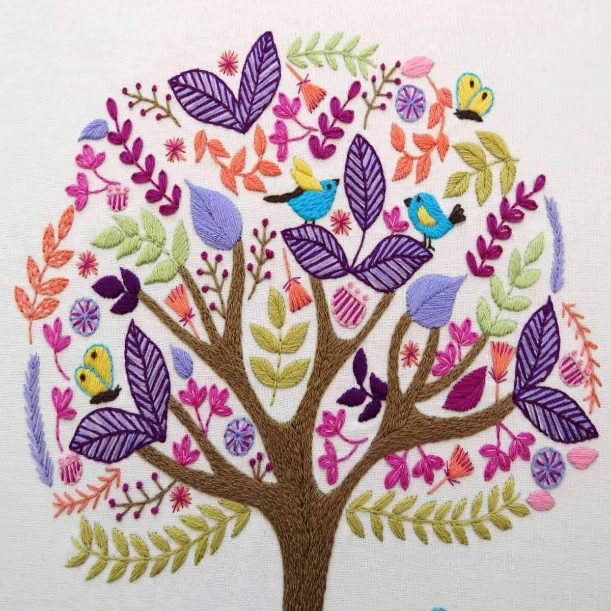 Folk Tree Stitchery, Hand Embroidery Pattern – StitchDoodles