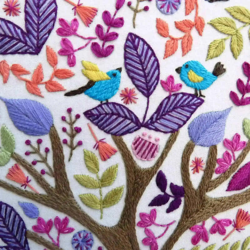 Folk Tree Stitchery, Hand Embroidery Pattern , PDF Download , StitchDoodles , embroidery hoop kit, embroidery kits for adults, embroidery kits for beginners, flower embroidery, hand embroidery, modern embroidery kits, PDF pattern, unique embroidery kits, wildlife embroidery , StitchDoodles , shop.stitchdoodles.com