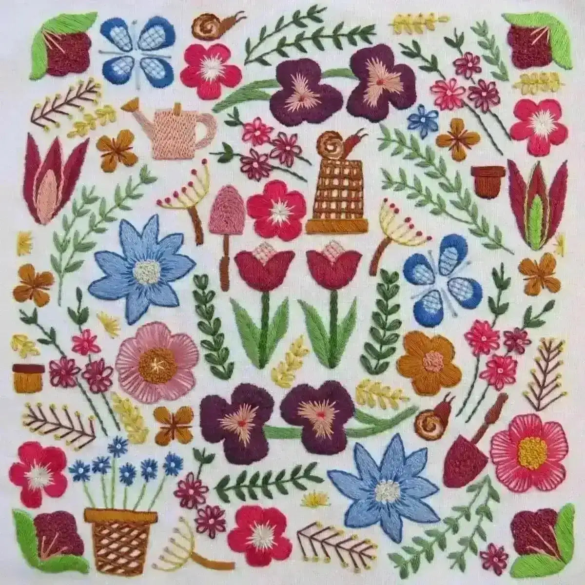 Garden Glory, Pre Printed Embroidery Fabric Pattern , Pre Printed Fabric Pattern , StitchDoodles , embroidery hoop kit, embroidery kits for adults, embroidery kits for beginners, hand embroidery, modern embroidery kits, PDF pattern, pre-printed fabric, unique embroidery kits , StitchDoodles , shop.stitchdoodles.com