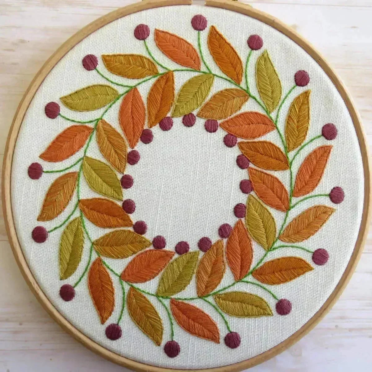 Golden Leaves Hand Embroidery Pattern , PDF Download , StitchDoodles , embroidery hoop kit, embroidery kits for adults, embroidery kits for beginners, hand embroidery, modern embroidery kits, PDF pattern, unique embroidery kits , StitchDoodles , shop.stitchdoodles.com