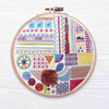 Hand embroidery Stitch Sampler with over 30 different stitches, Hand Embroidery Pattern , PDF Download , StitchDoodles , embroidery hoop kit, embroidery kits for adults, embroidery kits for beginners, hand embroidery, modern embroidery kits, PDF pattern, unique embroidery kits , StitchDoodles , shop.stitchdoodles.com