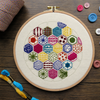 Hexagon Sampler, Pre Printed Embroidery Fabric