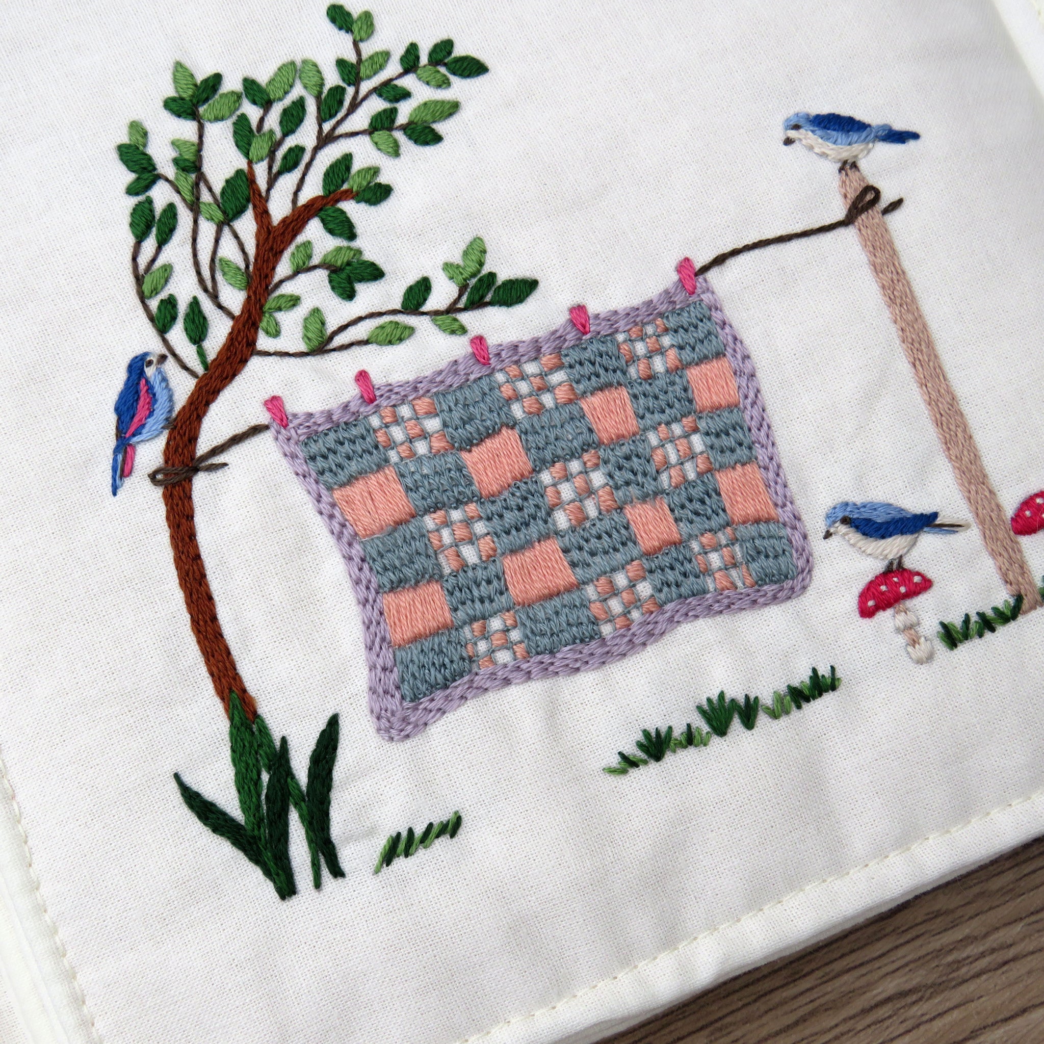 Drying Day Hand Embroidery PDF pattern with Full Color Photos and Template