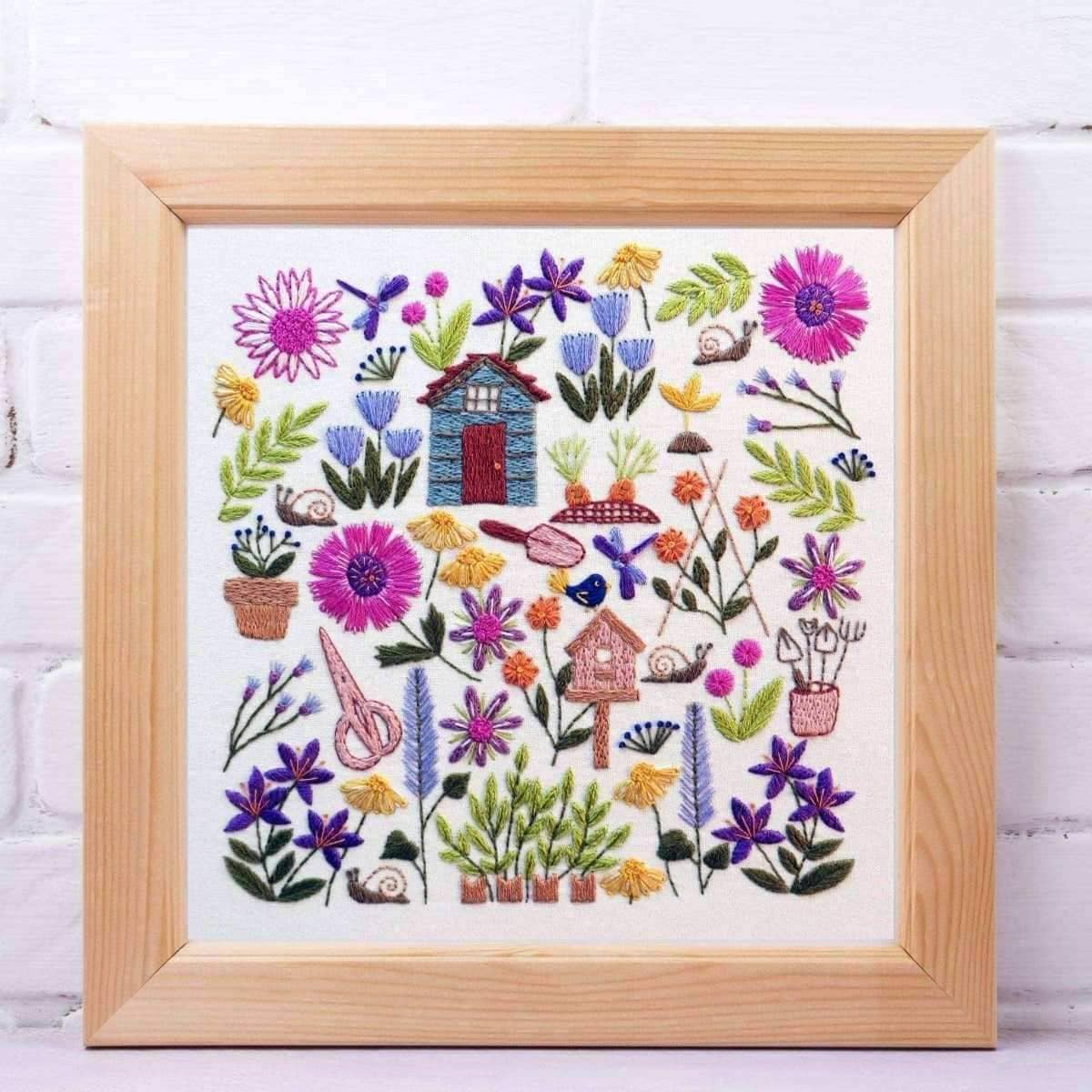 How does your Garden Grow, Pre Printed Embroidery Fabric Panel PLUS PDF Pattern , Pre Printed Fabric Pattern , StitchDoodles , bird embroidery, Embroidery, embroidery hoop, embroidery hoop kit, embroidery kits for beginners, embroidery pattern, garden embroidery, hand embroidery, hand embroidery fabric, hand embroidery kit, hand embroidery seat frame, nurge embroidery hoop, PDF pattern, Printed Pattern, unique embroidery kits , StitchDoodles , shop.stitchdoodles.com