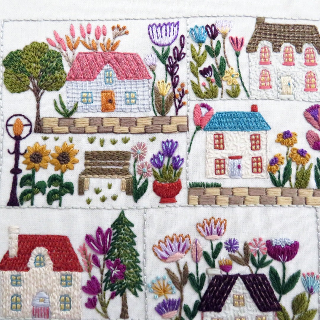 Village in Bloom Printed Fabric Panel