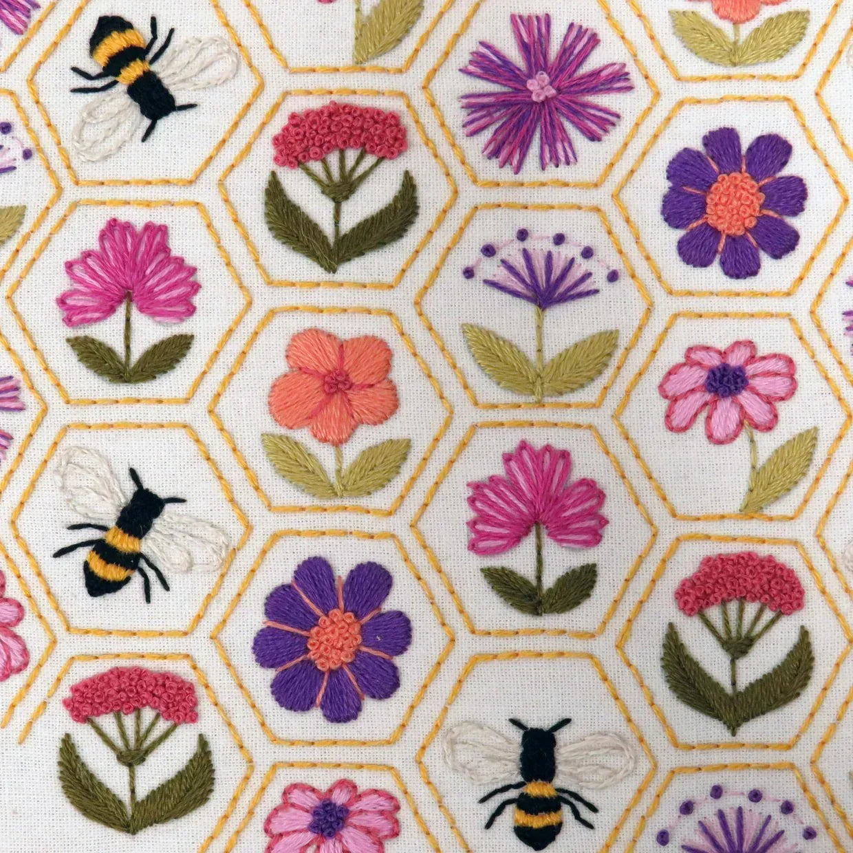 Flower Hive Hand Embroidery Pattern