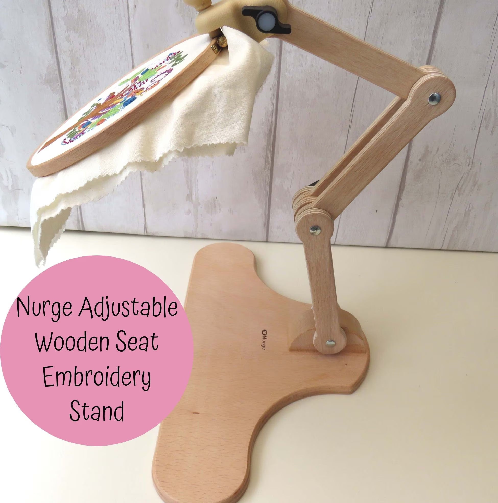 nurge adjustable seat stand hand embroidery crafting needlework cross-stitch