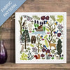 forest embroidery pattern fabric