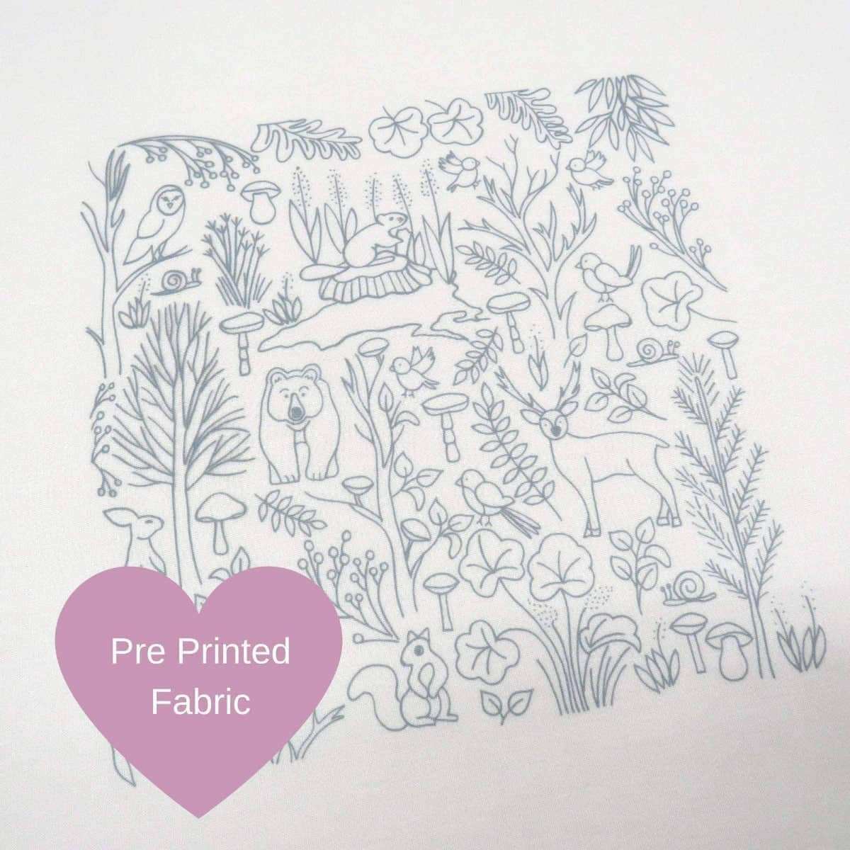 Into the Forest, Pre Printed Embroidery Fabric Panel PLUS PDF Pattern, Pre Printed Fabric Pattern, StitchDoodles, bird embroidery, Embroidery, embroidery hoop, embroidery hoop kit, embroidery kit for adults, embroidery kit for beginers, embroidery kits for beginners, embroidery pattern, forest embroidery, hand embroidery, hand embroidery fabric, hand embroidery kit, hand embroidery seat frame, nurge embroidery hoop, PDF pattern, Printed Pattern, wildlife embroidery, StitchDoodles, shop.stitchdoodles.com
