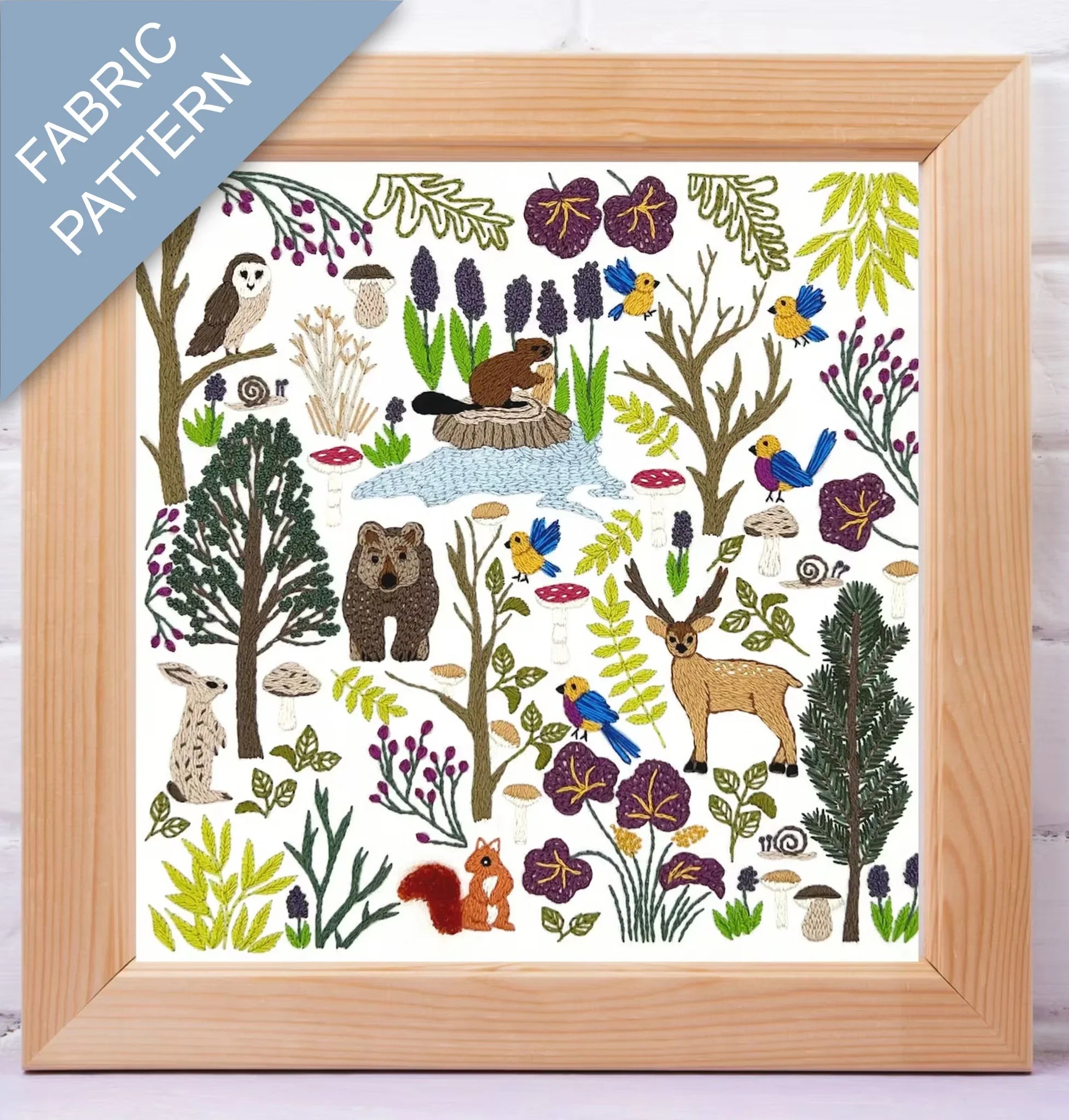 Into the Forest Embroidery Fabric Panel