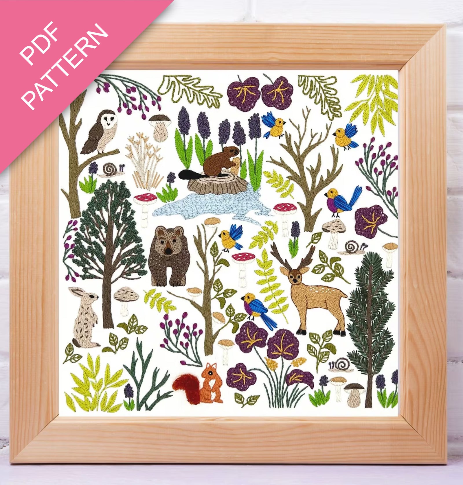 Into the Forest Hand Embroidery Pattern