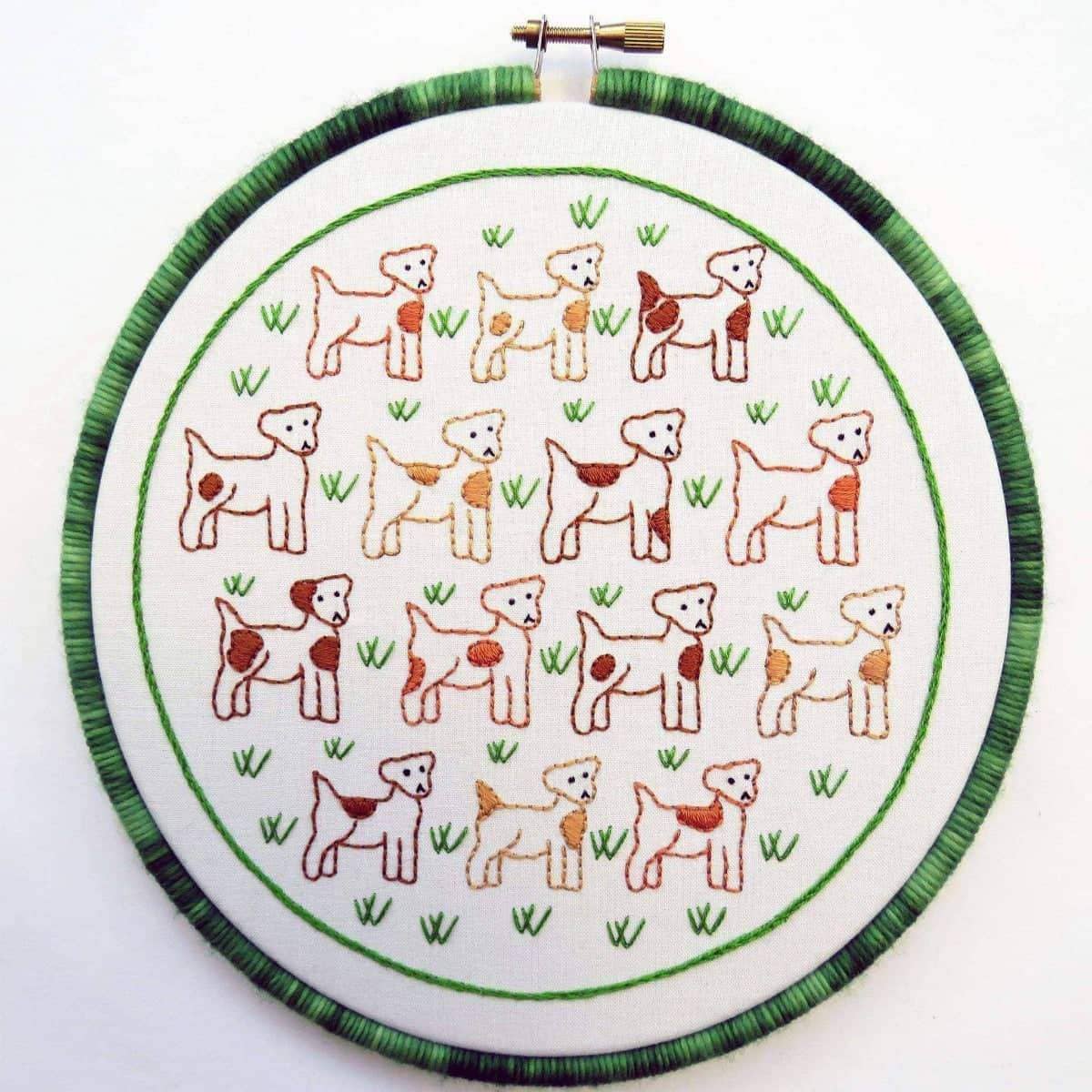 Jack Russells, Hand Embroidery Pattern , PDF Download , StitchDoodles , beginner embroidery, embroidery hoop kit, embroidery kit for adults, embroidery kit for beginers, embroidery kits for beginners, hand embroidery, PDF pattern , StitchDoodles , shop.stitchdoodles.com