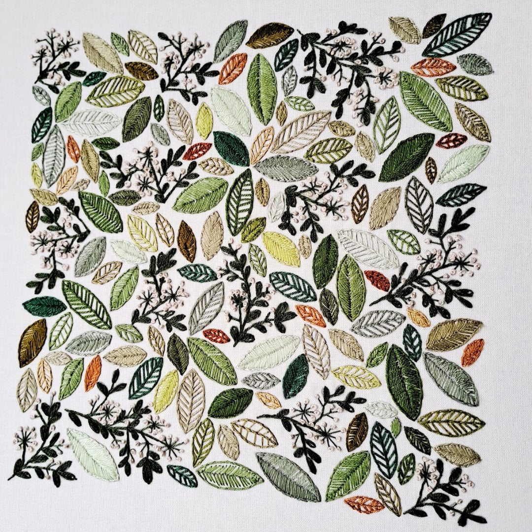 Changing Leaves, Pre Printed Embroidery Fabric Panel PLUS PDF Pattern