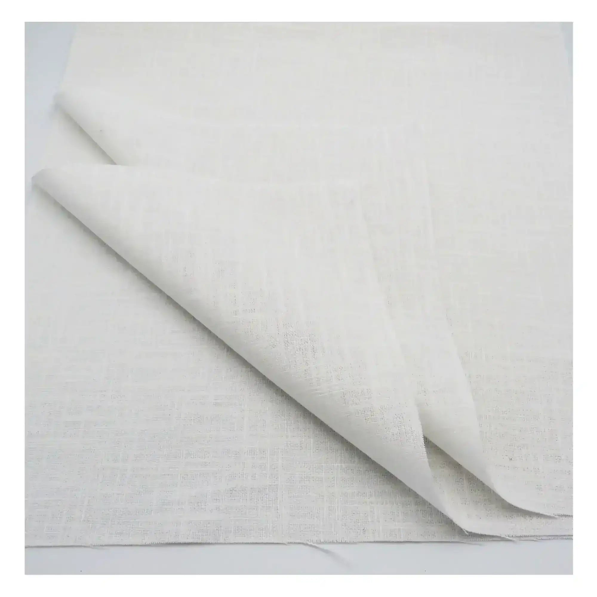 Light gray fabric with a subtle texture on a white background