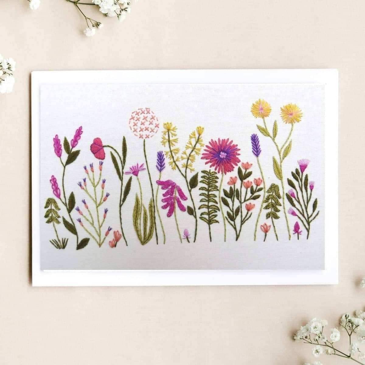 Meadow Flowers, Pre Printed Embroidery Fabric Panel PLUS PDF Pattern , Pre Printed Fabric Pattern , StitchDoodles , bird embroidery, Embroidery, embroidery hoop, embroidery hoop kit, embroidery kit for adults, embroidery kit for beginers, embroidery kits for beginners, embroidery pattern, garden embroidery, hand embroidery, hand embroidery fabric, hand embroidery kit, hand embroidery seat frame, nurge embroidery hoop, PDF pattern, Printed Pattern , StitchDoodles , shop.stitchdoodles.com