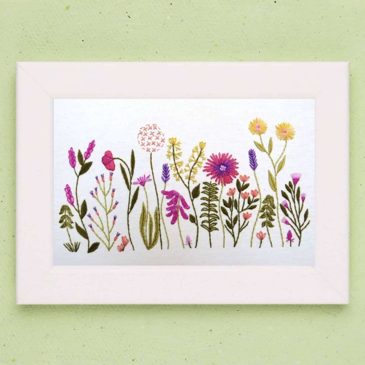 Meadow Flowers, Pre Printed Embroidery Fabric Panel PLUS PDF Pattern , Pre Printed Fabric Pattern , StitchDoodles , bird embroidery, Embroidery, embroidery hoop, embroidery hoop kit, embroidery kit for adults, embroidery kit for beginers, embroidery kits for beginners, embroidery pattern, garden embroidery, hand embroidery, hand embroidery fabric, hand embroidery kit, hand embroidery seat frame, nurge embroidery hoop, PDF pattern, Printed Pattern , StitchDoodles , shop.stitchdoodles.com