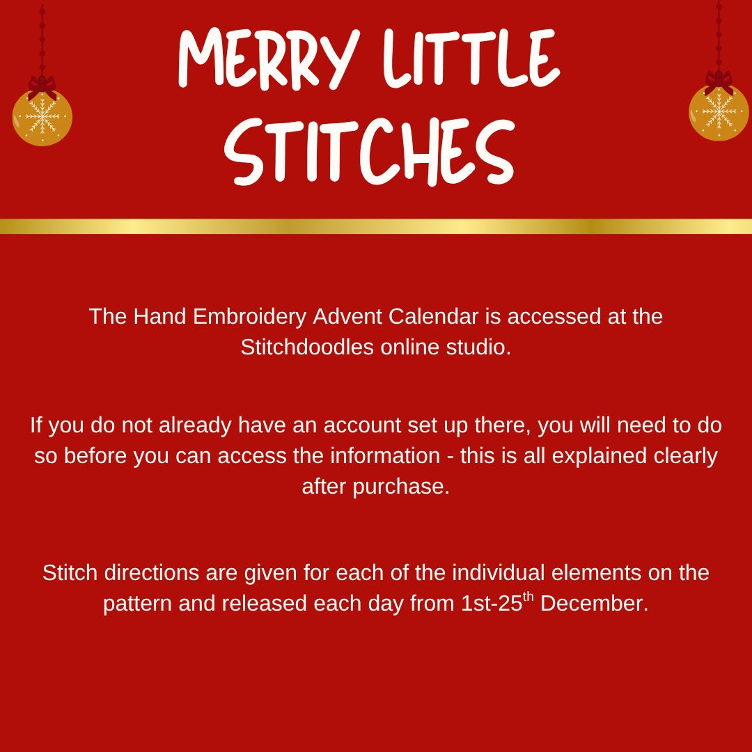 Merry Little Stitches Christmas Advent Hand Embroidery Kit