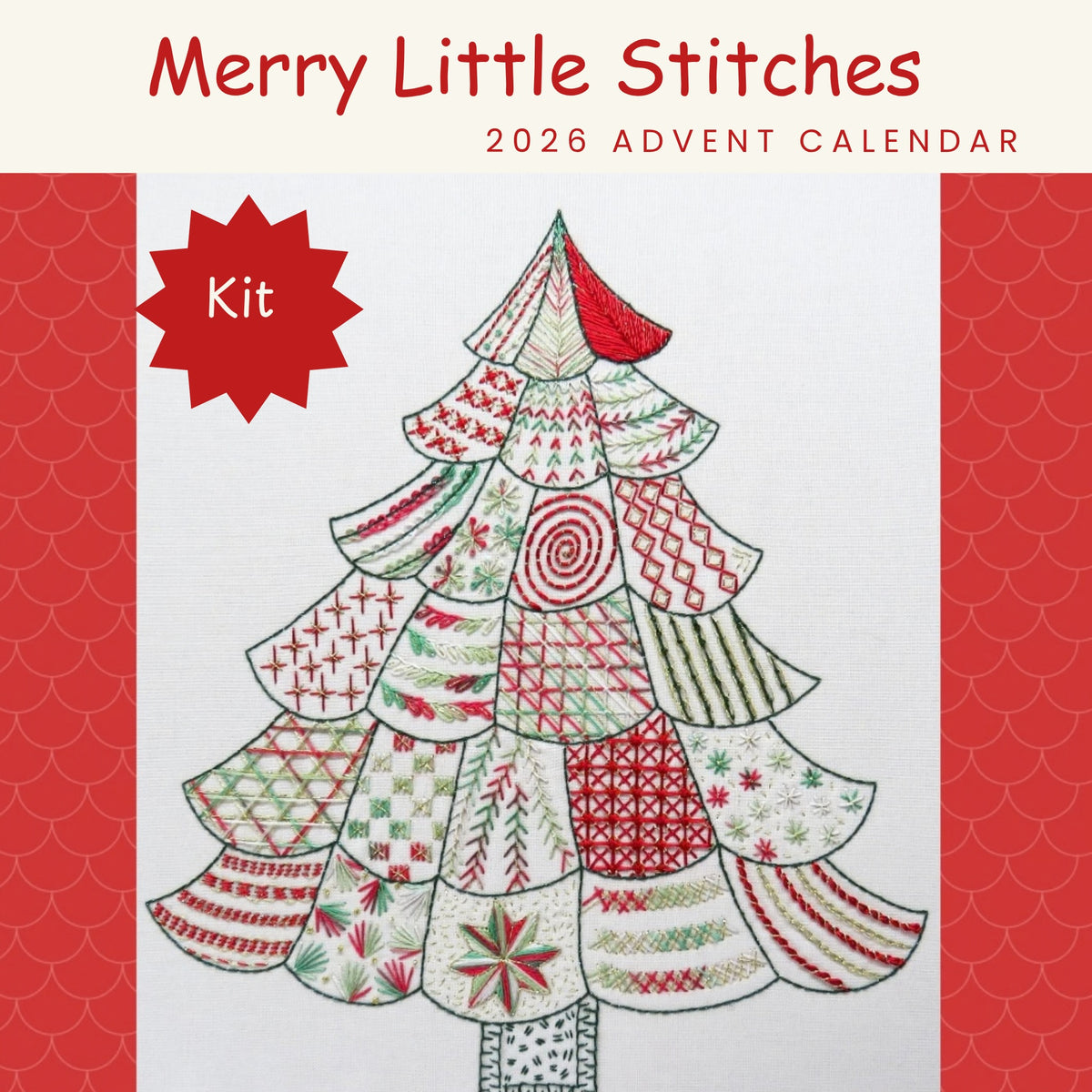 Merry Little Stitches Christmas Advent Hand Embroidery Kit
