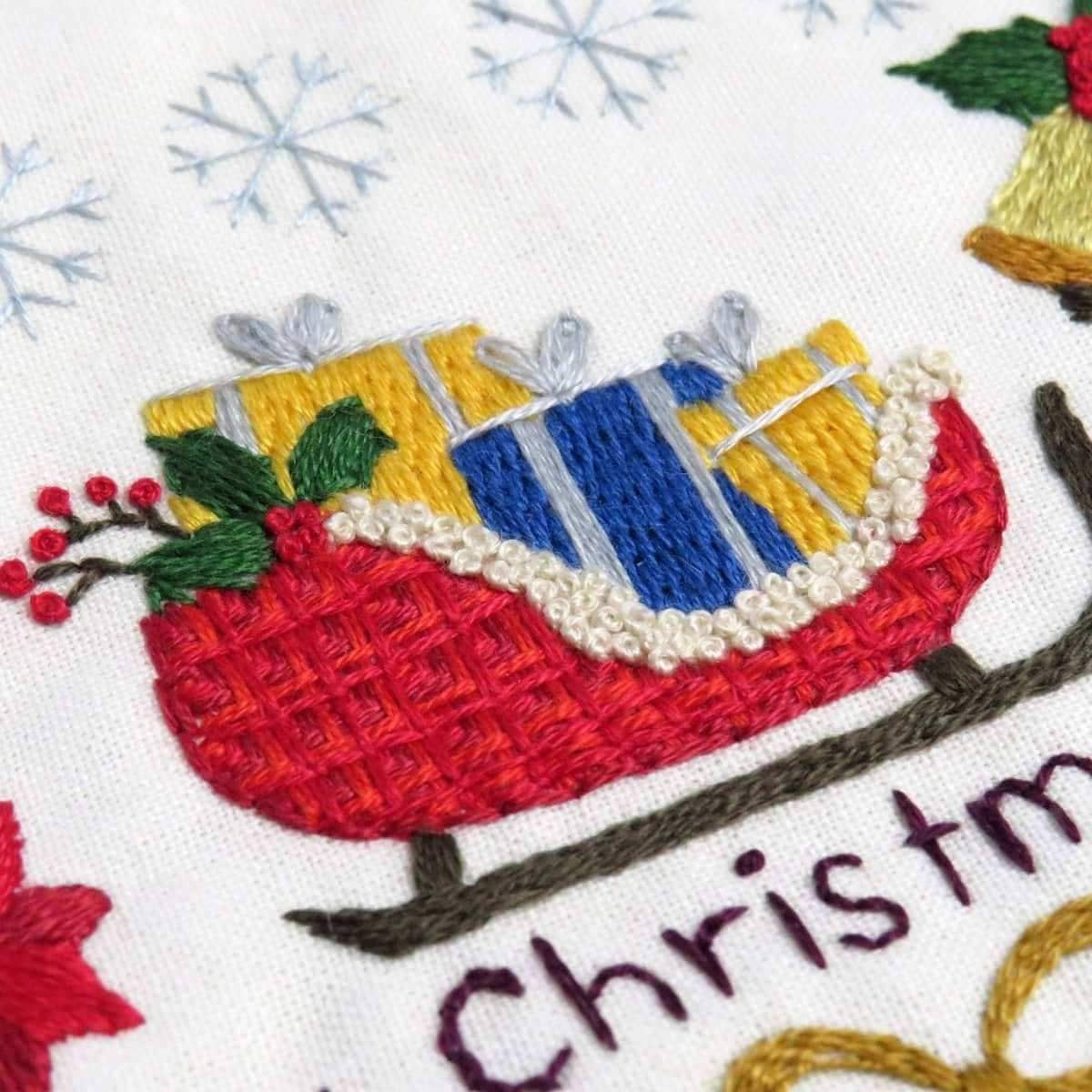 Night Before Christmas Pre Printed Embroidery Fabric Panel , Pre Printed Fabric Pattern , StitchDoodles , christmas, embroidery hoop kit, embroidery kit for adults, embroidery kit for beginers, embroidery kits for beginners, hand embroidery, hand embroidery pattern, Printed Pattern , StitchDoodles , shop.stitchdoodles.com