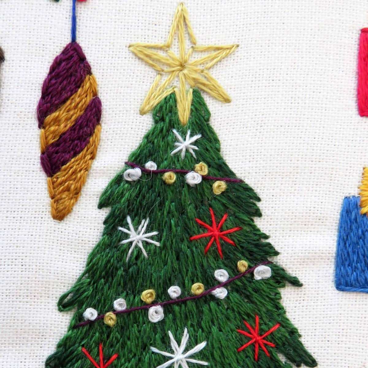 Christmas Embroidery Pattern Embroidery PDF and Video Tutorial, Tree  Embroidery, Christmas Ornament, PDF Gift for Her, Embroidery Kit -  UK