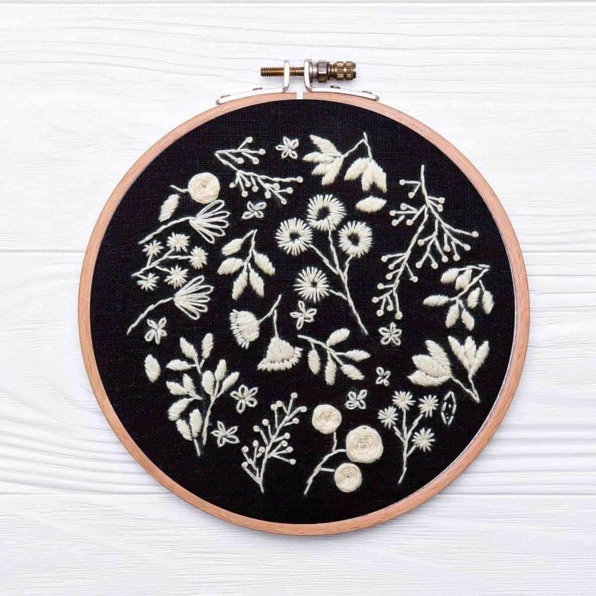 Night Blooming, Hand Embroidery Pattern , PDF Download , StitchDoodles , embroidery hoop kit, embroidery kit for adults, embroidery kit for beginers, embroidery kits for beginners, hand embroidery, PDF pattern , StitchDoodles , shop.stitchdoodles.com