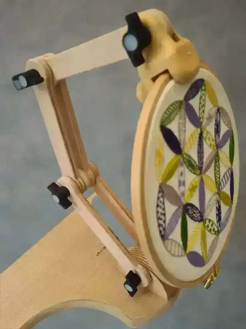 Nurge Adjustable Wooden Seat Embroidery Stand , Embroidery Supplies , Nurge , embroidery hoop kit, embroidery kit for adults, embroidery kit for beginers, embroidery kits for beginners, hand embroidery, hand embroidery hoop, hand embroidery seat frame, nurge seat stand , StitchDoodles , shop.stitchdoodles.com