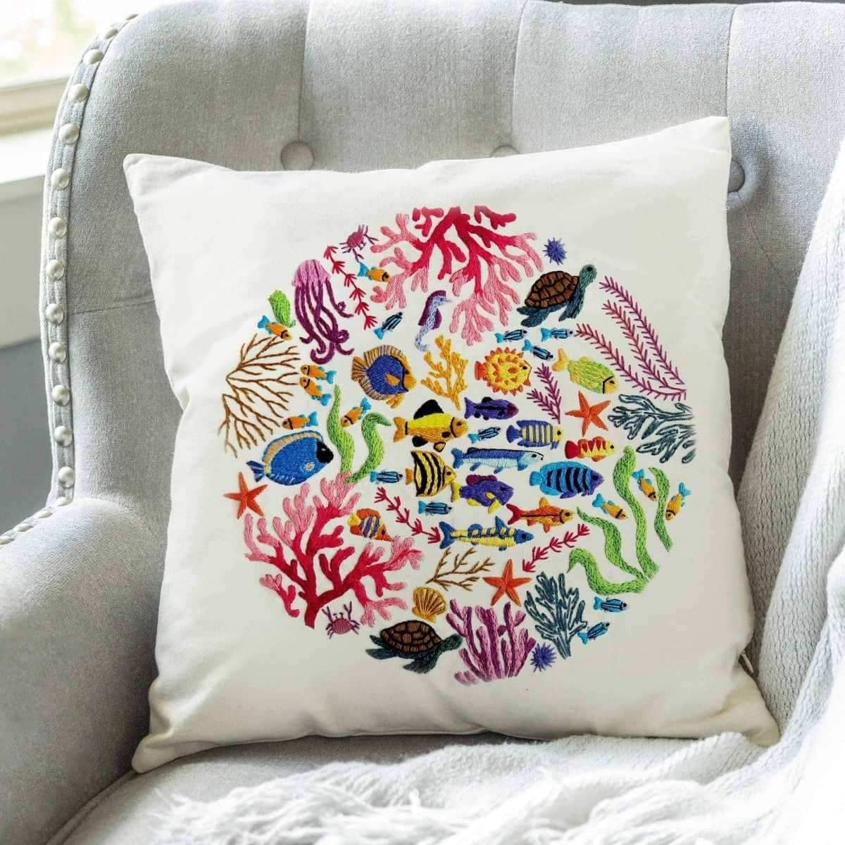 Ocean Wonders, Hand Embroidery Kit , Embroidery Kit , StitchDoodles , Embroidery, embroidery hoop kit, Embroidery Kit, embroidery kit for adults, embroidery kit for beginers, hand embroidery, hand embroidery kit, hand stitching, nurge square hoops, PDF pattern , StitchDoodles , shop.stitchdoodles.com