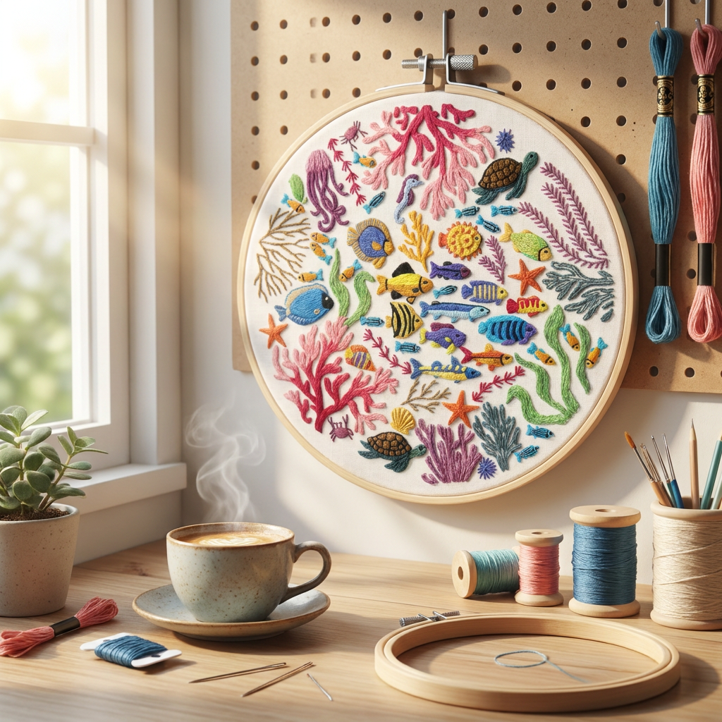 Ocean Wonders, vorgedrucktes Stickstoff-Panel
