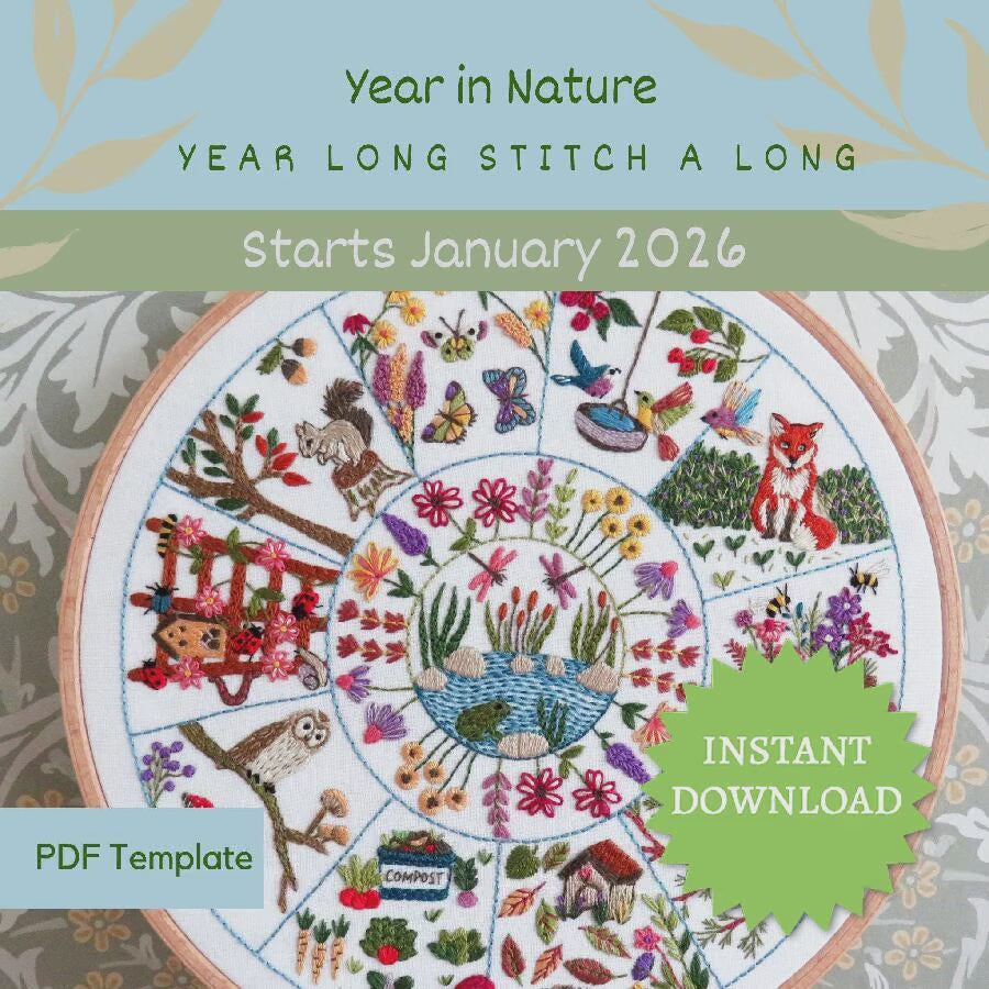 nature hand embroidery pattern