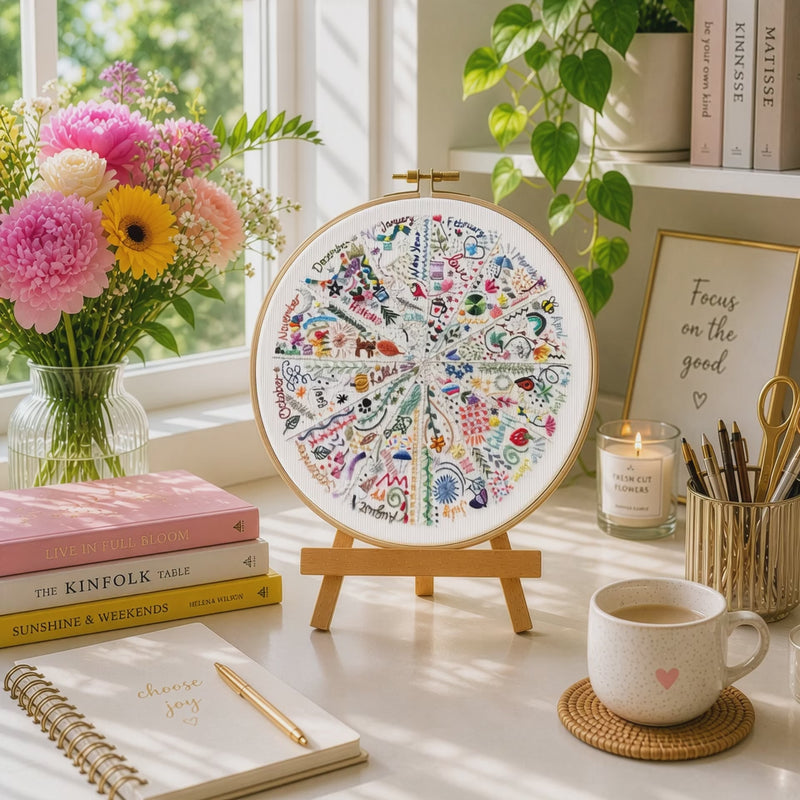 year of doodles hand embroidery pattern