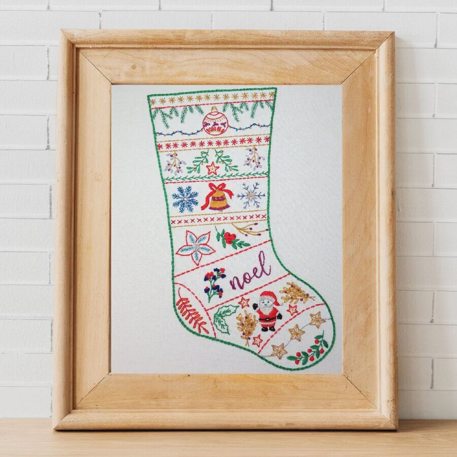 christmas festive stocking embroidery