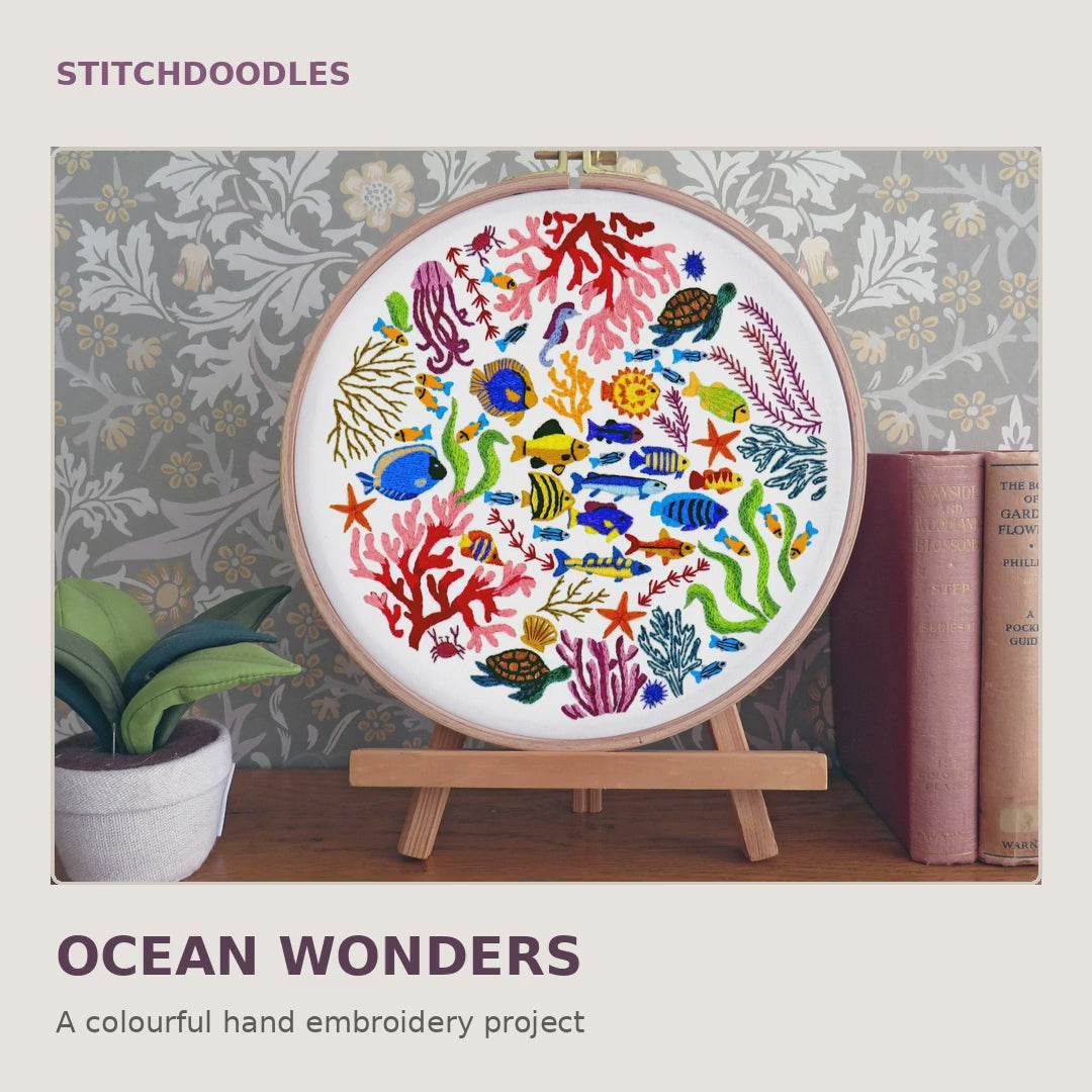 Ocean Wonders, Hand Embroidery Kit