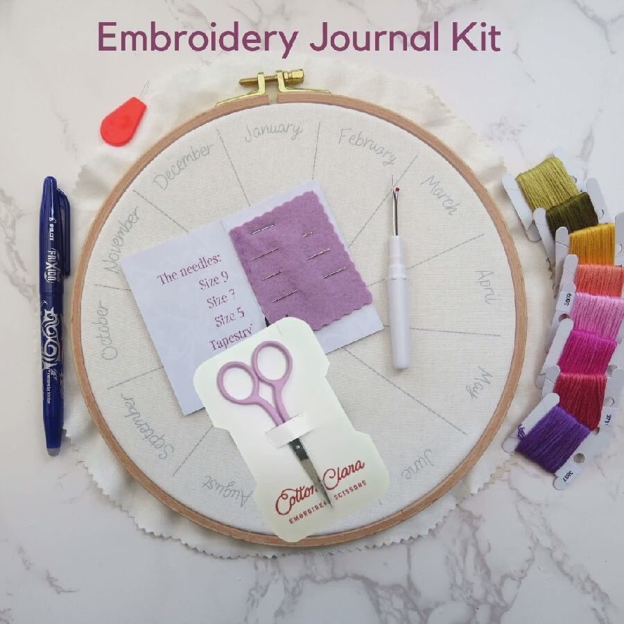 Embroidery Journal for Beginners Pre Printed Embroidery Fabric