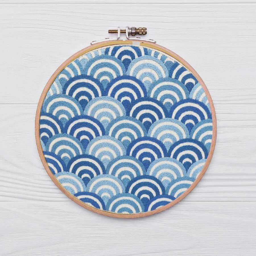 A gorgeous colourful way of having holiday memories all year round. and its completed with one stitch - Stem stitch.