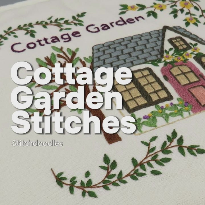 Cottage Garden Stitches Embroidery Fabric:&nbsp;Designs 10, 11 and 12
The 'Cottage Garden Stitches' is a series of 12 beautiful hand embroidery designs which are all based around the theme of a cottage garden. Each design is approx. 5 inches square or round.