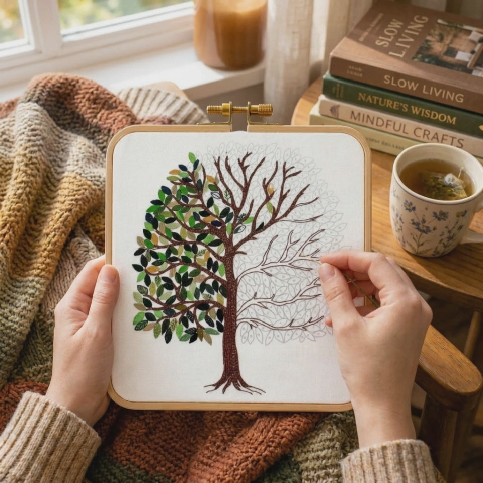 year of tiny leaves hand embroidery stitch one a day