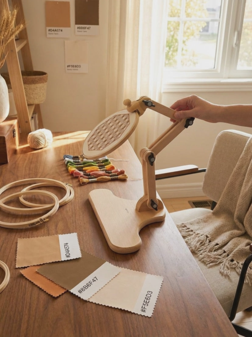 nurge hand embroidery needlecraft crossstitch seat stand hands free embroidery