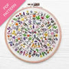Embroidery hoop with floral pattern on a white background, labeled 'PDF Pattern'.