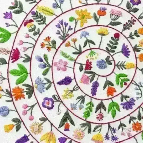 Round and Round the Garden Hand Embroidery Pattern , PDF Download , StitchDoodles , embroidery hoop kit, embroidery kits for adults, embroidery kits for beginners, embroidery patern, flower embroidery, hand embroidery, modern embroidery kits, unique embroidery kits , StitchDoodles , shop.stitchdoodles.com
