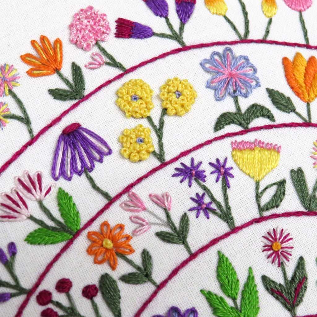 Round and Round the Garden, Pre Printed Embroidery Fabric Panel , Pre Printed Fabric Pattern , StitchDoodles , embroidery hoop kit, embroidery kits for adults, embroidery kits for beginners, hand embroidery, hand embroidery fabric, modern embroidery kits, unique embroidery kits , StitchDoodles , shop.stitchdoodles.com