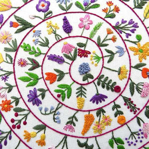 Round and Round the Garden, Pre Printed Embroidery Fabric Panel