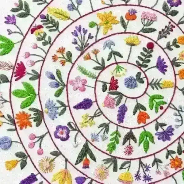 Round and Round the Garden, Pre Printed Embroidery Fabric Panel , Pre Printed Fabric Pattern , StitchDoodles , embroidery hoop kit, embroidery kits for adults, embroidery kits for beginners, hand embroidery, hand embroidery fabric, modern embroidery kits, unique embroidery kits , StitchDoodles , shop.stitchdoodles.com