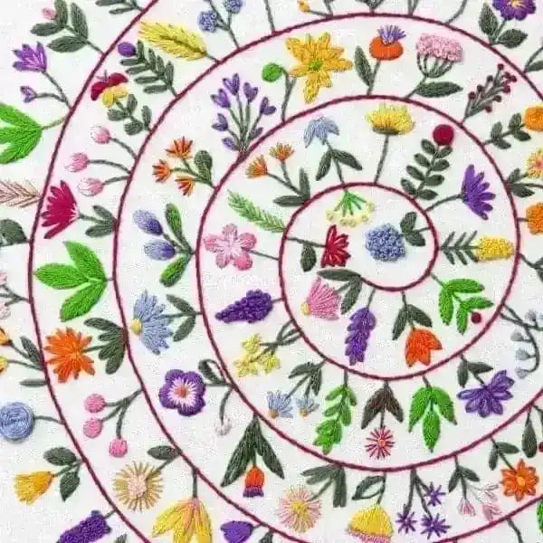Round and Round the Garden, Pre Printed Embroidery Fabric Panel , Pre Printed Fabric Pattern , StitchDoodles , embroidery hoop kit, embroidery kits for adults, embroidery kits for beginners, hand embroidery, hand embroidery fabric, modern embroidery kits, unique embroidery kits , StitchDoodles , shop.stitchdoodles.com
